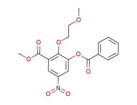 Benzoic acid, 3-(benzoyloxy)-2-(2-methoxyethoxy)-5-nitro-, methyl ester
