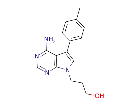 Molecular Structure of 821794-94-9 (7H-Pyrrolo[2,3-d]pyriMidine-7-propanol,
4-aMino-5-(4-Methylphenyl)-)