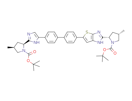 (2S,4S)-tert-butyl 2-(5-(4'-(2-((2S,4S)-1-(tert-butoxycarbonyl)-4-methylpyrrolidin-2-yl)-1H-imidazol-5-yl)biphenyl-4-yl)-1H-thieno[2,3-d]imidazol-2-yl)-4-methylpyrrolid-carboxylate