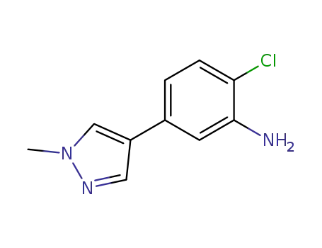 Molecular Structure of 1341981-04-1 (2-chloro-5-(1-methyl-1H-pyrazol-4-yl)aniline)