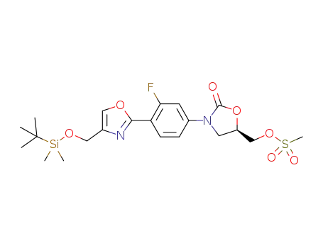 3-{4-[4-(tert-butyl-dimethyl-silanyloxymethyl)-oxazol-2-yl]-3-fluoro-phenyl}-2-oxo-oxazolidin-5-yImethyl methanesulfonate