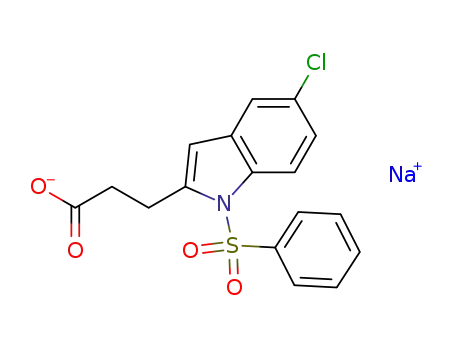 1H-Indole-2-propanoic acid, 5-chloro-1-(phenylsulfonyl)-, sodium salt
(1:1)