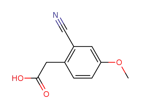 Molecular Structure of 52786-67-1 (2-(2-cyano-4-Methoxyphenyl)acetic acid)