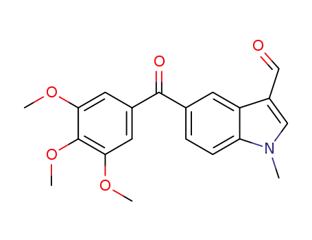 Molecular Structure of 1427690-73-0 (1-methyl-5-(3,4,5-trimethoxybenzoyl)-1H-indole-3-carbaldehyde)