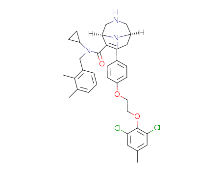 3,9-Diazabicyclo[3.3.1]non-6-ene-6-carboxamide, N-cyclopropyl-7-[4-[2-(2,6-dichloro-4-methylphenoxy)ethoxy]phenyl]-N-[(2,3-dimethylphenyl)methyl]-, (1R,5S)-