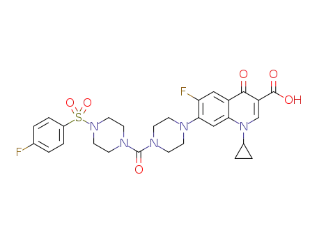 1-cyclopropyl-6-fluoro-7-(4-[4-(4-fluorobenzenesulfonyl)piperazino]carbopiperazino)-4-oxo-1,4-dihydro-3-quinolinecarboxylic acid