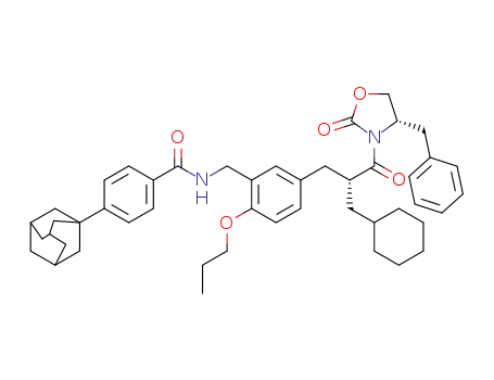 4-(1-adamantyl)-N-((5-((R)-3-((S)-4-benzyl-2-oxo-oxazolidin-3-yl)-2-(cyclohexylmethyl)-3-oxopropyl)-2-propoxyphenyl)methyl)benzamide