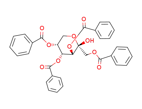 Molecular Structure of 7143-89-7 (1,3,4,5-tetra-O-benzoylhex-2-ulopyranose)