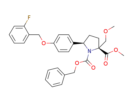 2-methyl 1-(phenylmethyl) (2R,5R)-5-(4-{[(2-fluorophenyl)methyl]oxy}phenyl)-2-[(methyloxy)methyl]-1,2-pyrrolidinedicarboxylate