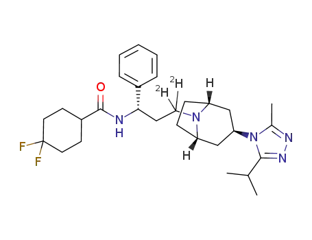 Cyclohexanecarboxamide, 4,4-difluoro-N-[(1S)-3-[(3-exo)-3-[3-methyl-5-(1-methylethyl)-4H-1,2,4-triazol-4-yl]-8-azabicyclo[3.2.1]oct-8-yl]-1-phenylpropyl-3,3-d2]-
