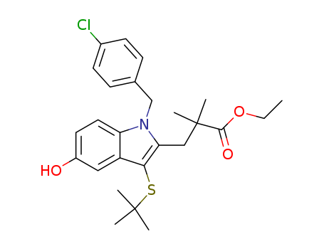 ethyl 3-(3-(tert-butylthio)-1-(4-chlorobenzyl)-5-hydroxy-1H-indol-2-yl)-2,2-dimethylpropanoate