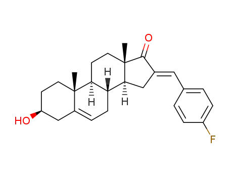 Molecular Structure of 1428382-54-0 ((E)-16-(4-fluorophenyl)methylidene-trans-dehydroandrosterone)