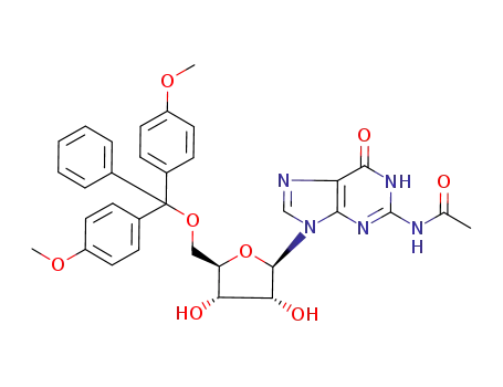 Molecular Structure of 231957-27-0 (N-ACETYL-5'-DMT GUANOSINE)