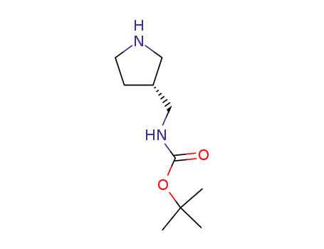 Molecular Structure of 173340-25-5 (Carbamic acid, [(3R)-3-pyrrolidinylmethyl]-, 1,1-dimethylethyl ester (9CI))