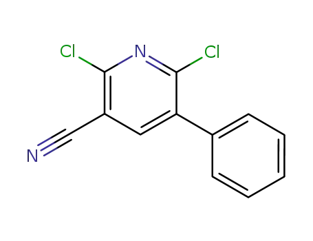 Molecular Structure of 10177-06-7 (2,6-dichloro-5-phenylnicotinonitrile)