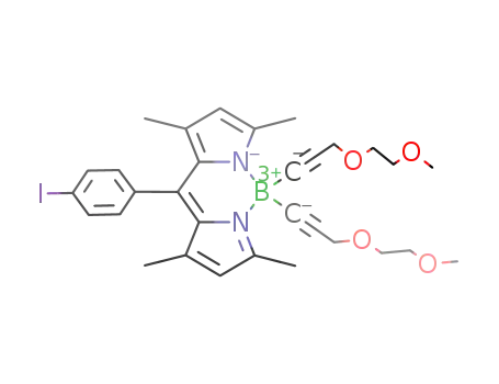 10-(4-iodophenyl)-5,5-bis(3-(2-methoxyethoxy)prop-1-yn-1-yl)-1,3,7,9-tetramethyl-5H-dipyrrolo[1,2-c:2',1'-f][1,3,2]diazaborinin-4-ium-5-uide
