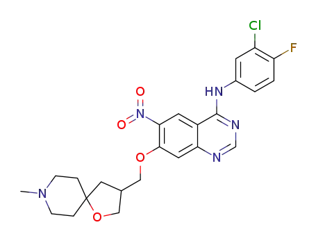 N-(4-(3-chloro-4-fluorophenyl))-7-((8-methyl-1-oxa-8-azaspiro[4.5]decan-3-yl)methoxy)-6-nitroquinazolin-4-amine