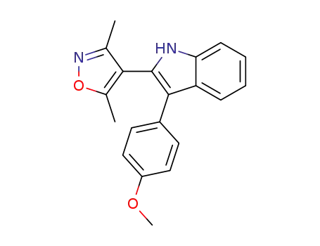 Molecular Structure of 1288963-67-6 (4-(3-(4-methoxyphenyl)-1H-indol-2-yl)-3,5-dimethylisoxazole)