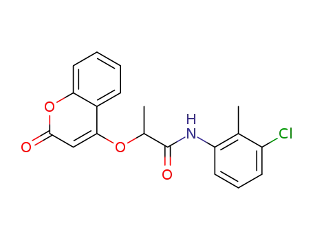 Molecular Structure of 1412905-06-6 (N-(3-chloro-2-methylphenyl)-2-(2-oxo-2H-chromen-4-yloxy)propanamide)