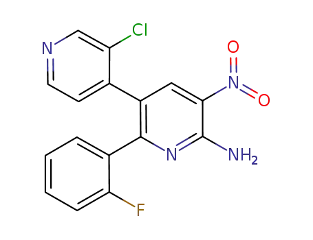 3'-chloro-2-(2-fluorophenyl)-5-nitro-3,4'-bipyridin-6-amine