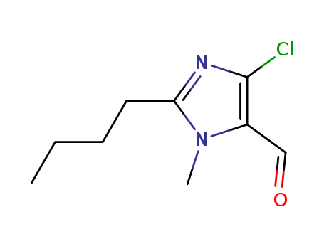 Molecular Structure of 1332222-81-7 (2-butyl-4-chloro-1-methyl-1H-imidazole-5-carbaldehyde)