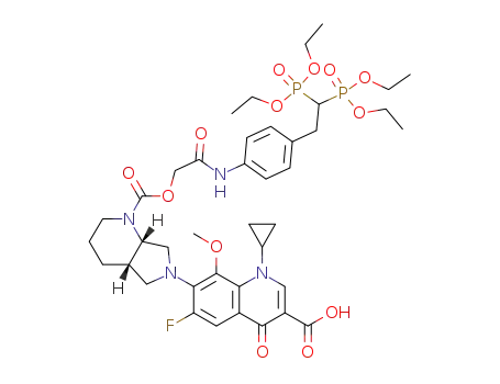 7-((4aS,7aS)-1-(((4-(2,2-bis(diethylphosphono)ethyl)phenylcarbamoyl)methoxy)carbonyl)-octahydropyrrolo[3,4-b]pyridin-6-yl)-1-cyclopropyl-6-fluoro-1,4-dihydro-8-methoxy-4-oxoquinoline-3-carboxylic acid
