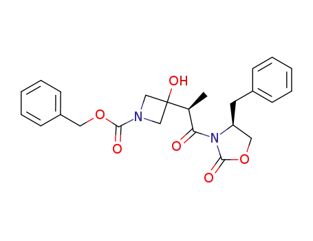 phenylmethyl 3-hydroxy-3-{(1R)-1-methyl-2-oxo-2-[(4S)-2-oxo-4-(phenylmethyl)-1,3-oxazolidin-3-yl]ethyl}azetidine-1-carboxylate