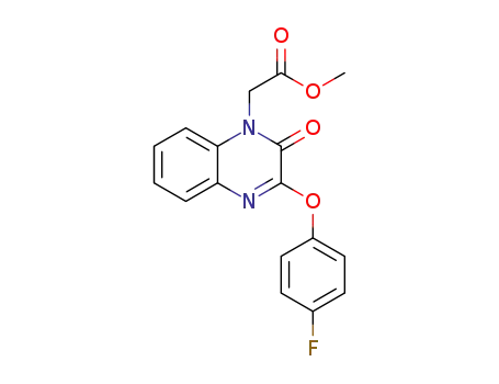 Molecular Structure of 1374748-48-7 (methyl 2-(3-(4-fluorophenoxy)-2-oxoquinoxalin-1(2H)-yl)acetate)