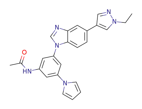 N-(3-(5-(1-ethyl-1H-pyrazol-4-yl)-1H-benzo[d]imidazol-1-yl)-5-(1H-pyrrol-1-yl)phenyl)acetamide