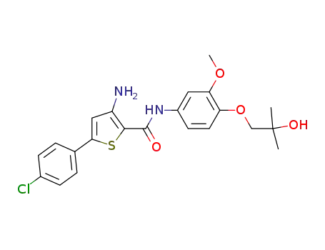 3-Amino-5-(4-chlorophenyl)-N-(4-(2-hydroxy-2-methylpropoxy)-3-methoxyphenyl)thiophene-2-carboxamide