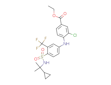 3-chloro-4-[4-(1-cyclopropyl-1-methyl-ethylsulfamoyl)-3-trifluoromethyl-phenylamino]-benzoic acid ethyl ester