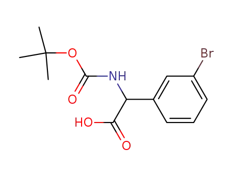 Molecular Structure of 446305-66-4 (Boc-aMino-(3-broMophenyl)acetic acid)