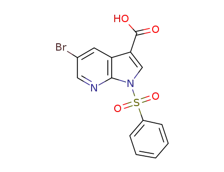 Molecular Structure of 1046793-68-3 (1H-Pyrrolo[2,3-b]pyridine-3-carboxylic acid, 5-bromo-1-(phenylsulfonyl)-)