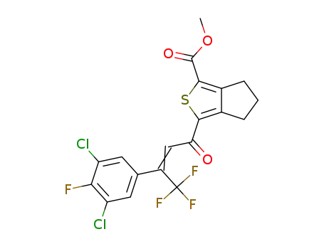 3-[3-(3,5-dichloro-4-fluoro-phenyl)-4,4,4-trifluoro-but-2-enoyl]-5,6-dihydro-4H-cyclopenta[c]thiophene-1-carboxylic acid methyl ester