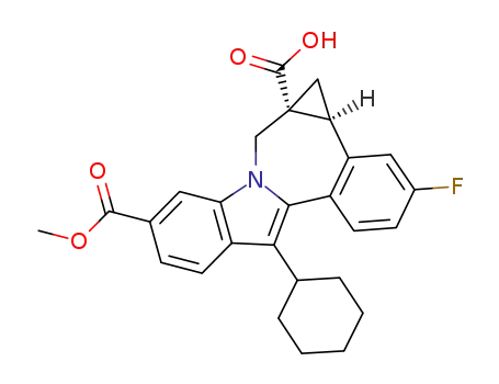 (1aS,12bR)-8-cyclohexyl-11-fluoro-5-(methoxycarbonyl)-1,12b-dihydrocyclopropa[d]indolo[2,1-a][2]benzazepine-1a(2H)-carboxylic acid