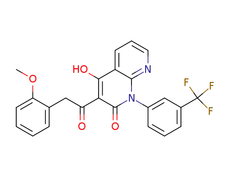 1,8-Naphthyridin-2(1H)-one,
4-hydroxy-3-[2-(2-methoxyphenyl)acetyl]-1-[3-(trifluoromethyl)phenyl]-