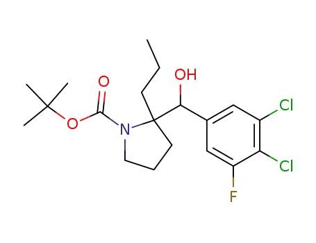 2-[(3,4-dichloro-5-fluoro-phenyl)-hydroxy-methyl]-2-propyl-pyrrolidine-1-carboxylic acid tert-butyl ester