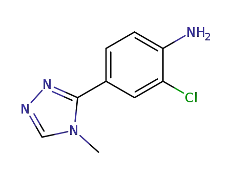 Molecular Structure of 1341922-98-2 (2-chloro-4-(4-methyl-4H-1,2,4-triazol-3-yl)aniline)