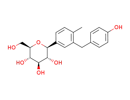 Molecular Structure of 333360-66-0 ((2S,3R,4R,5S,6R)-2-(3-(4-hydroxybenzyl)-4-methylphenyl)-6-(hydroxymethyl)tetrahydro-2H-pyran-3,4,5-triol)