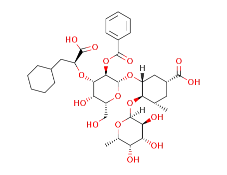 (1R,3R,4R,5S)-3-[2-O-benzoyl-3-O-((1S)-1-carboxy-2-cyclohexylethyl)-(β-D-galactopyranosyl)oxy]-4-[(α-L-fucopyranosyl)oxy]-5-methylcyclohexanecarboxylic acid