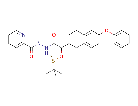 Molecular Structure of 1289564-62-0 (N'-(2-(tert-butyldimethylsilyloxy)-2-(6-phenoxy-1,2,3,4-tetrahydronaphthalen-2-yl)acetyl)picolinohydrazide)