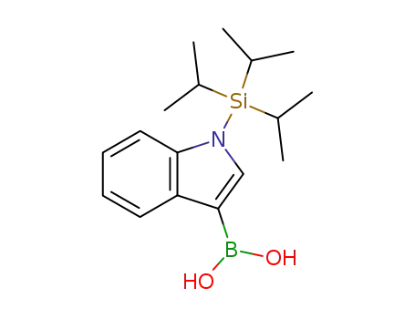 Molecular Structure of 208655-73-6 ((1-(triisopropylsilyl)-1H-indol-3-yl)boronic acid)