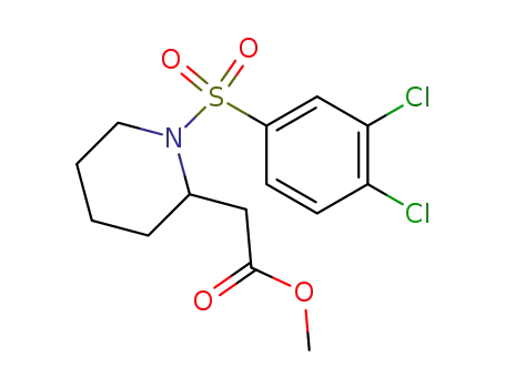 Molecular Structure of 1073697-18-3 (methyl 2-(1-(3,4-dichlorophenylsulfonyl)piperidin-2-yl)acetate)