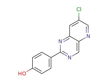 Molecular Structure of 1345955-99-8 (7-chloro-2-(4-hydroxyphenyl)-pyrido[3,2-d]pyrimidine)