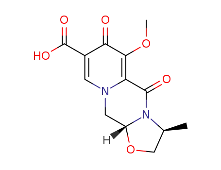 Molecular Structure of 1335210-24-6 ((3S,11aR)-6-methoxy-3-methyl-5,7-dioxo-2,3,5,7,11,11a-hexahydrooxazolo[3,2-d]pyrido[1,2-a]pyrazine-8-carboxylic acid)