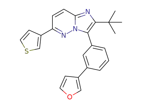 3-[3-(fur-3-yl)phenyl]-2-tert-butyl-6-(thien-3-yl)imidazo[1,2-b]pyridazine