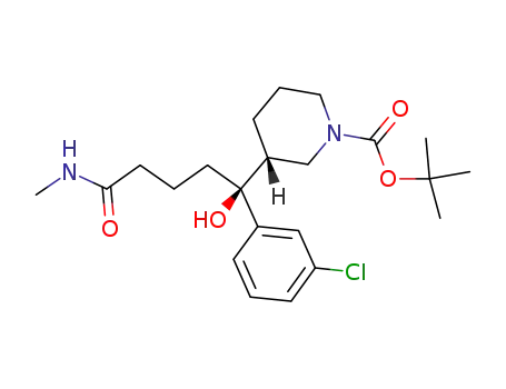 (R)-tert-butyl 3-((S)-1-(3-chlorophenyl)-1-hydroxy-5-(methylamino)-5-oxopentyl)piperidine-1-carboxylate
