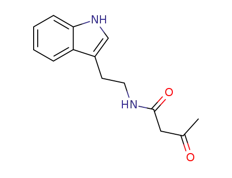 Molecular Structure of 63664-38-0 (Butanamide, N-[2-(1H-indol-3-yl)ethyl]-3-oxo-)