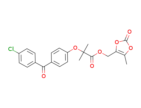 Molecular Structure of 1319719-25-9 ((5-methyl-2-oxo-1,3-dioxol-4-yl)methyl-2?(4?(4-chlorobenzoyl)phenoxy)-2-methylpropanoate)