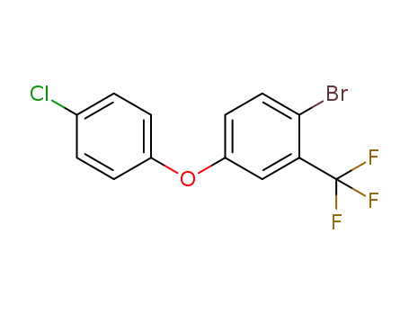 Molecular Structure of 1417782-30-9 (1-bromo-4-(4-chlorophenoxy)-2-(trifluoromethyl)benzene)